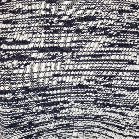 Gap Eyelet Lace Back Marled 1/2 Sleeve Sweater Mixed Media Natural Fibers S - Picture 6 of 8